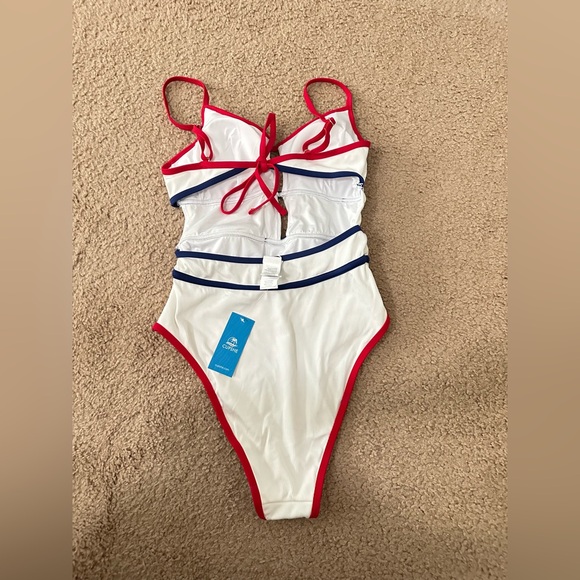 CUPSHE Red White & Blue Cutout One-Piece - Picture 5 of 8